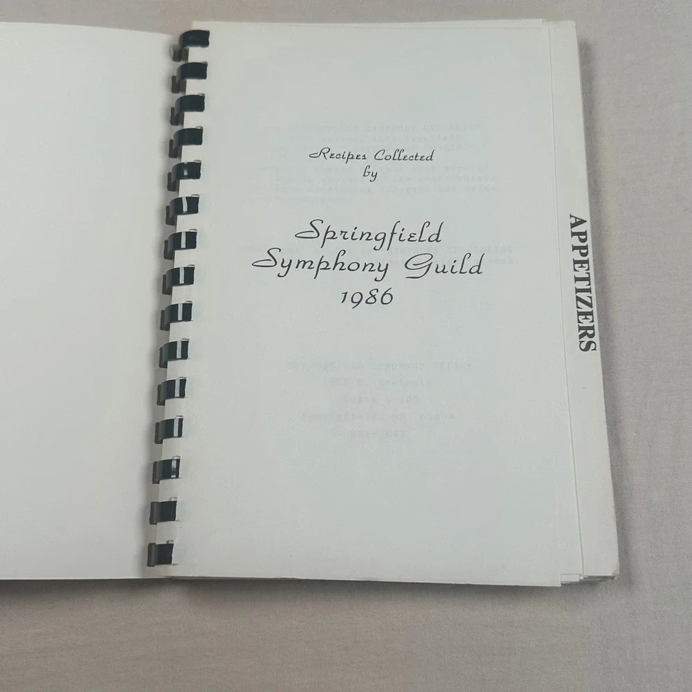 Vintage 1986 Symphony of Cooking 20th Annual Gourmet Day Spiral Cookbook Tabbed